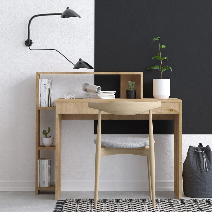 Skye Decor 'Uma' Schreibtisch, Eiche, 95 x 117 x 45 cm – Bild 1