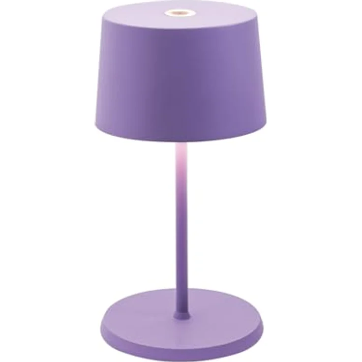 Zafferano, Olivia Mini Lampe, Tragbare und Wiederaufladbare Tischlampe mit Touch Control, Geeignet für Wohnzimmer und Außenbereich, Dimmer, 2700-3000 K, Höhe 22 cm, Farbe Lila – Bild 2