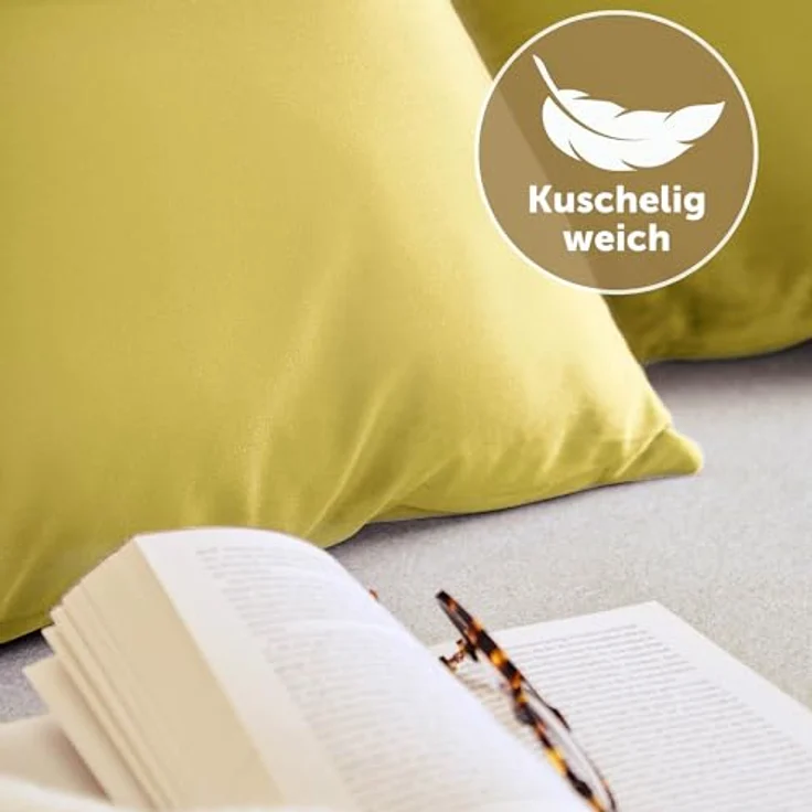 Blumtal Kissenbezug 2er Set - dekorativer Samt Kissenbezug mit verstecktem Reißverschluss, Kissenhülle für Zierkissen, waschbar – Bild 4