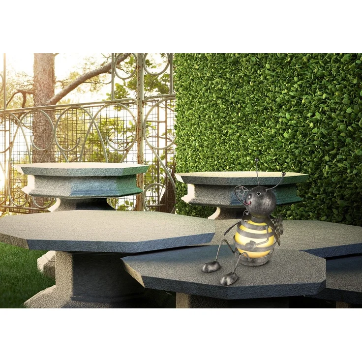Solarleuchten 2er Set Solarlampe Gartenleuchte Solarfigur Metall Biene Außen – Bild 6