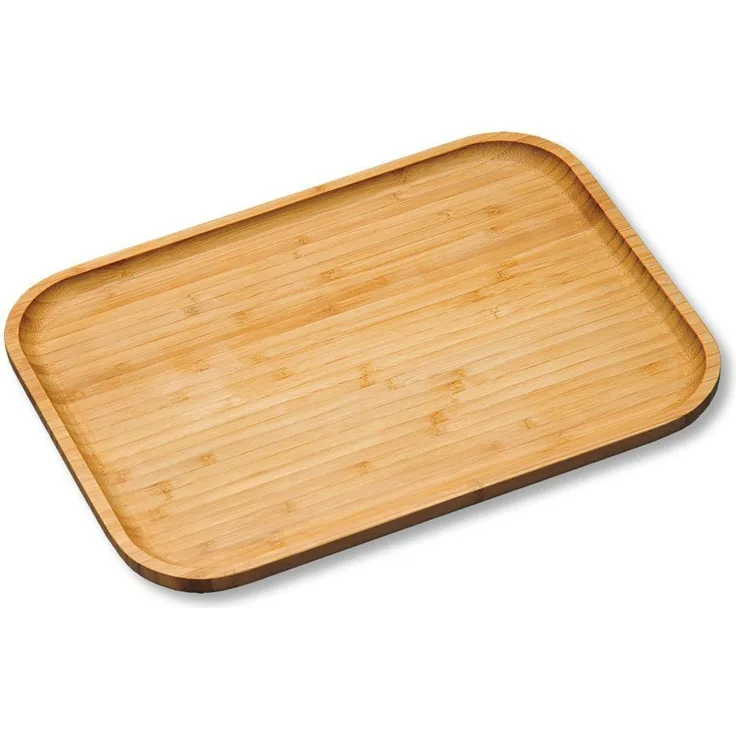 Servierbrett mit hochgezogenem Rand - Bambus - 37,5 x 27,5cm