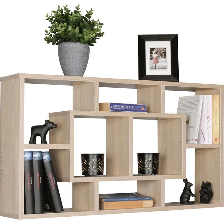 Wohnling 'Andy' Wandregal Sonoma MDF-Holz Hängeregal 85 x 47,5 x 16 cm