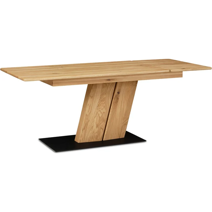 Säulentisch ausziehbar rechteckig Dana 160 x 76 x 90 Massivholz Wildeiche – Bild 6
