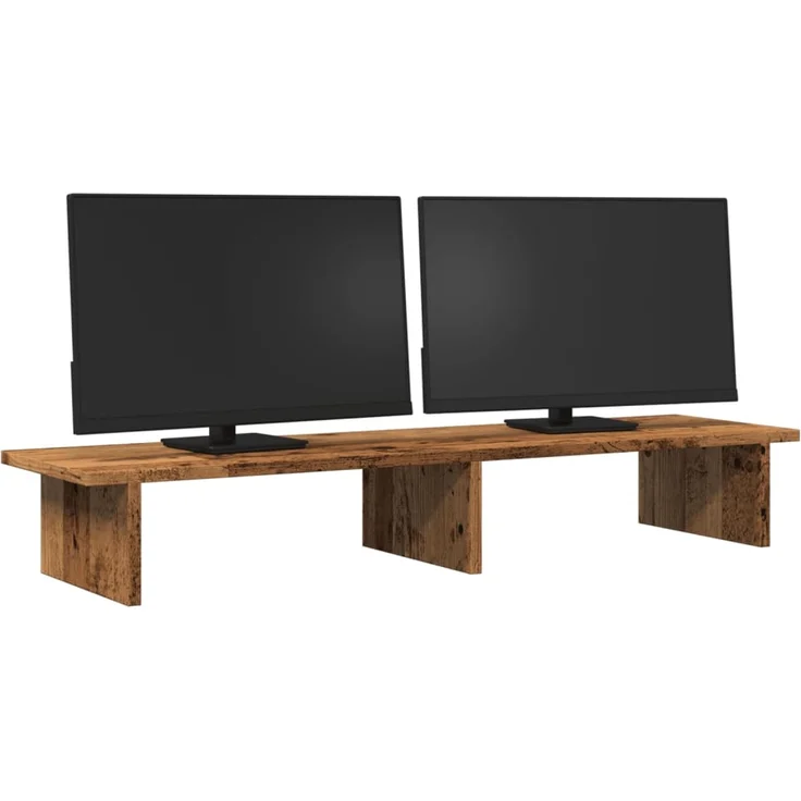 vidaXL Monitorständer Altholz-Optik 100x27x15 cm Holzwerkstoff 854713 – Bild 3