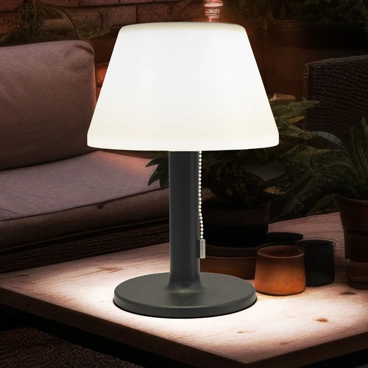 Kynast Solar LED Tischlampe warmweiß schwarz 2-Lichtstufen Außenbereich – Bild 6