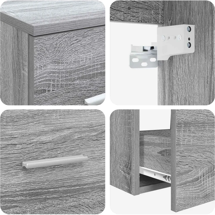 vidaXL Badezimmerschrank-Set 3 stk. Grau Sonoma 161,5 x 44,5 x 80 cm 3405944 – Bild 8
