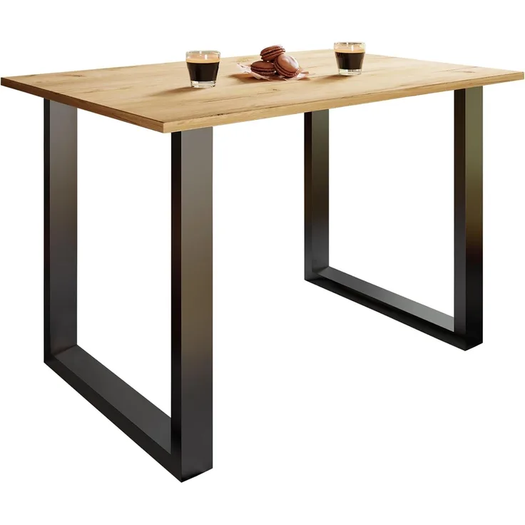 VCM Esstisch Xona 919665 Schwarz / Honig-Eiche H. 76 x B. 110 x T. 80 cm