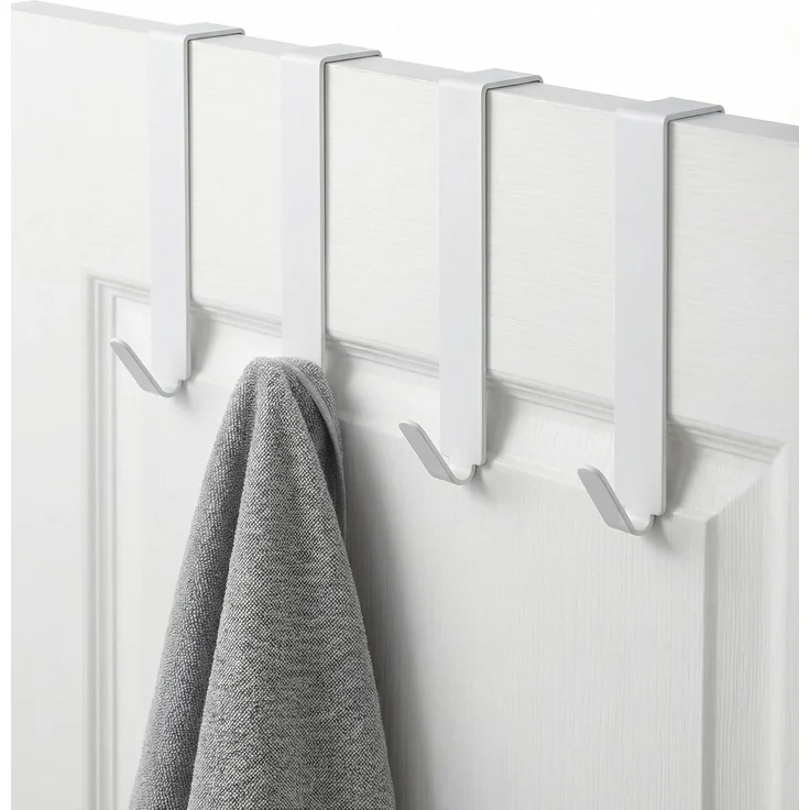 MDCASA Türhaken Türhaken bis 2 cm Türfalz, Zimmertüren, Innentüren mit Falz, (Set, 4 Stück), speziell für die Tür Außenseite – Bild 1