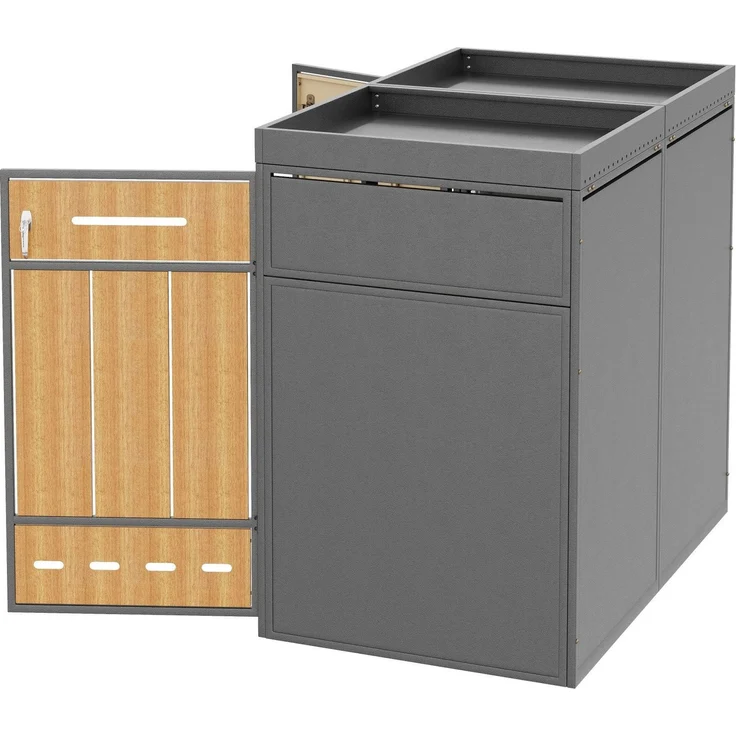 Mülltonnenbox, Mülltonnenunterstand mit Hochbeet, 120L 240L, wetterfest, Container, Abfallbehälter, Tonnenhaus, Gartenbox, abschließbare Müllbox (2 Tonnen) – Bild 7