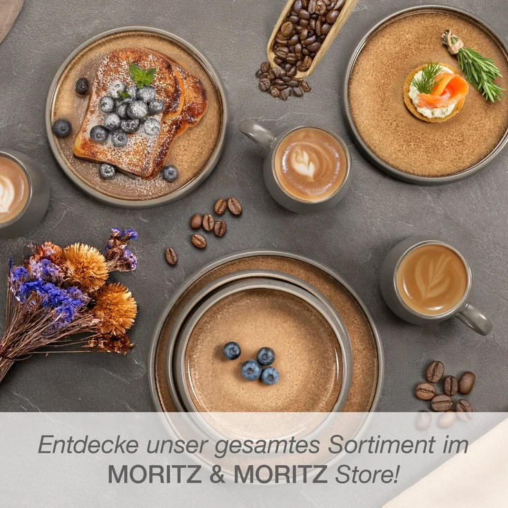 Moritz & Moritz SOLID Kaffeebecher 6er - Grau/Amber – Bild 7