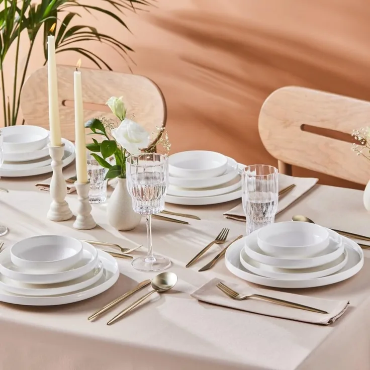Karaca Geschirr-Set Karaca Streamline New Saturn Geschirrset Weiß 24-teiliges 6 Personen