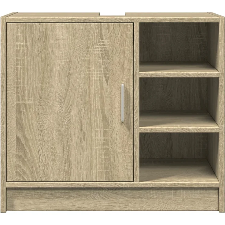 Waschbeckenunterschrank, Badschrank, Unterschrank Sonoma-Eiche 63x29x55 cm Holzwerkstoff j352p – Bild 4