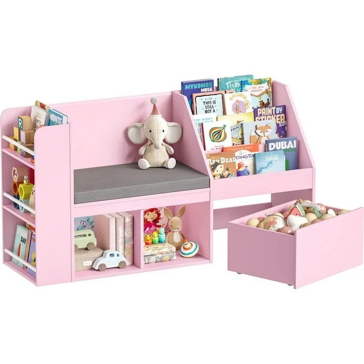 HOMECHO Spielzeugtruhe, Kinderregal, Bücherregal Kinder mit Boxen auf Rollen – Bild 1