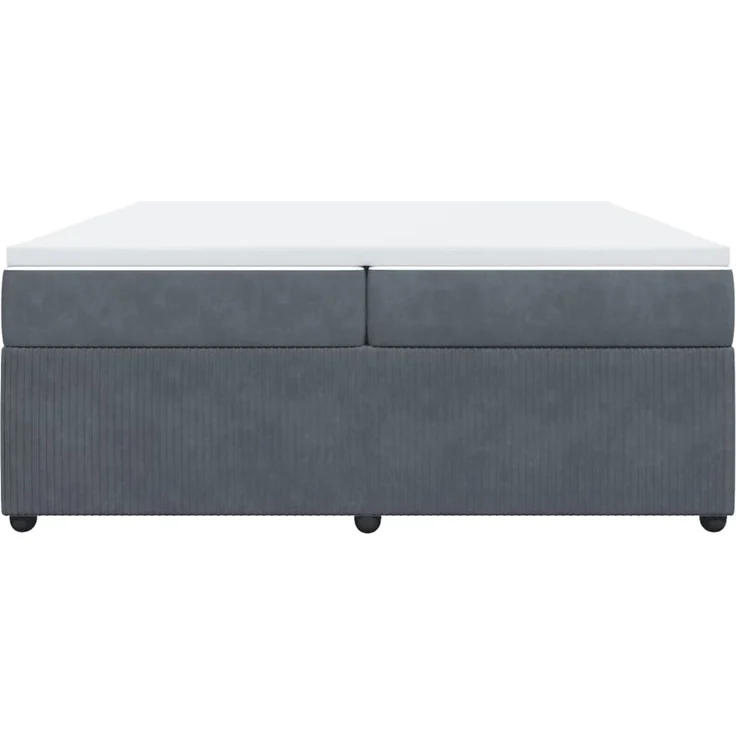 vidaXL Boxspringbett mit Matratze Dunkelgrau 200x200 cm Samt 3285663 – Bild 4