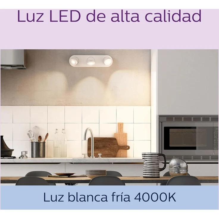 Philips Classic LED GU10 Lampe, 35W, klar, neutralweiß, nicht dimmbar, 3er Pack, Kaltweiß – Bild 4
