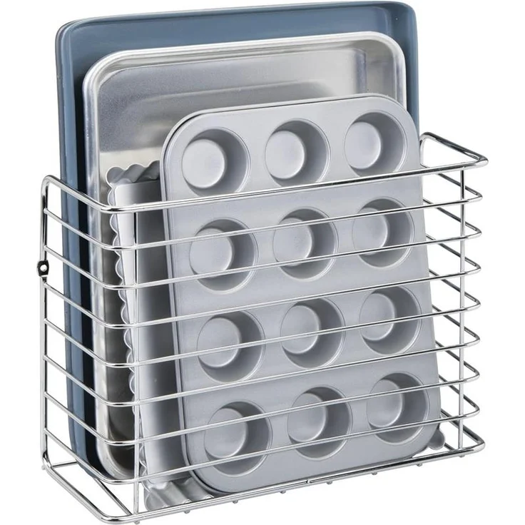 mDesign Hängekorb Gitterbox Schrankkorb Aufbewahrung Organizer Metall Silber – Bild 7