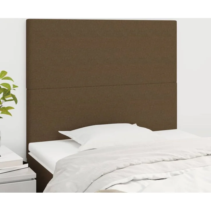 vidaXL Kopfteile 2 Stk. Dunkelbraun 90x5x78/88 cm Stoff 3116037 – Bild 1