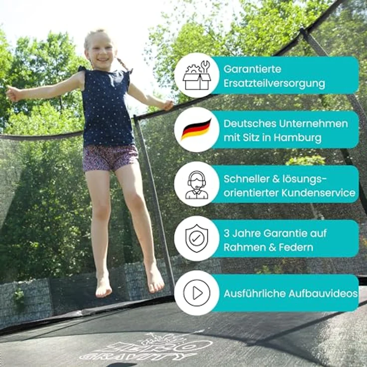 Ultima 4 Zero Gravity Trampolin Ø 366 cm, TÜV geprüftes Gartentrampolin inkl. Leiter und Sicherheitsnetz, Nutzer bis 150 kg – Bild 2