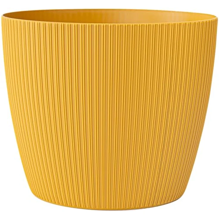 KONZEPT Blumentopf groß, gerillte Struktur 26/30cm, Übertöpfe für Zimmerpflanzen, aus Kunststoff ideal für Wohnzimmer, Küche und Balkon – Bild 2