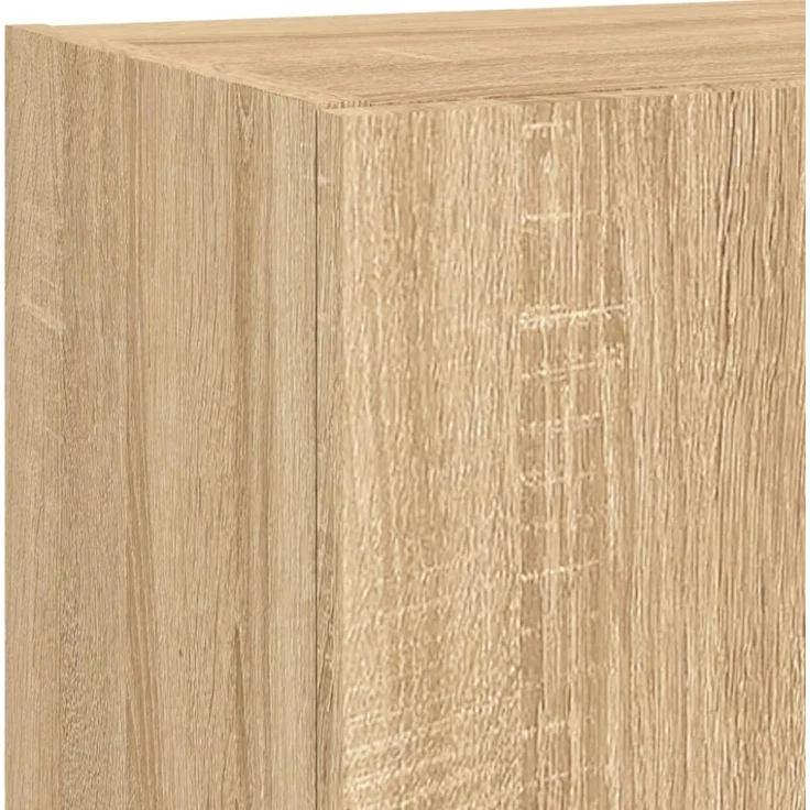 vidaXL 4-tlg. Wohnwand mit LED-Beleuchtung Sonoma-Eiche Holzwerkstoff 3216656 – Bild 3