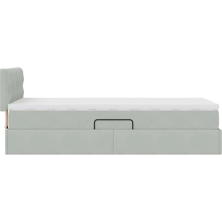 vidaXL LED-Speicherbett mit Matratze Hellgrau 90 x 200 cm Samt 3371427 – Bild 11