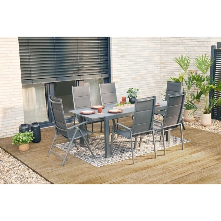 Primaster Stapelstuhl Fano Alu anthrazit Gartentstuhl Campingstuhl Stuhl – Bild 3