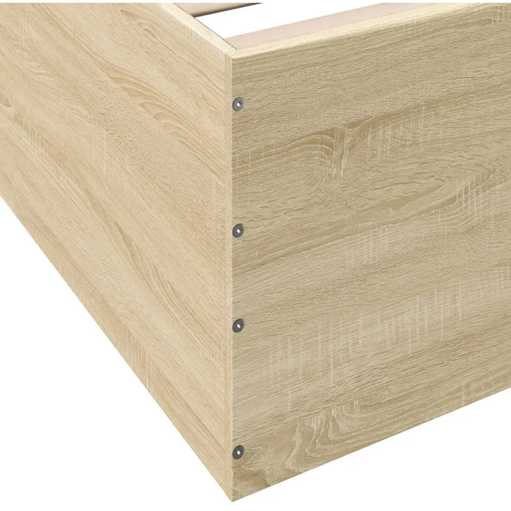 vidaXL Bettgestell Sonoma-Eiche 90x190 cm Holzwerkstoff 3280974 – Bild 8