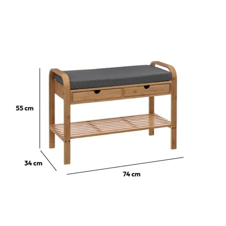 5five Schuhschrank mit Sitz ZEN Bambus 74 x 34 x 55 cm – Bild 3