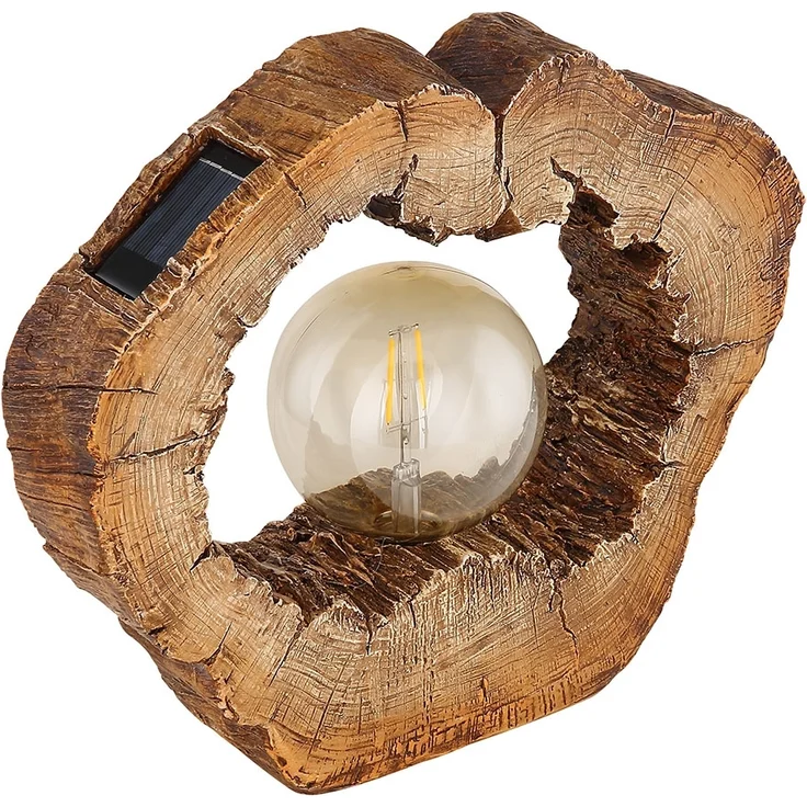LED Solarleuchte, Baumscheibe, Holzoptik, L 30,5 cm – Bild 1