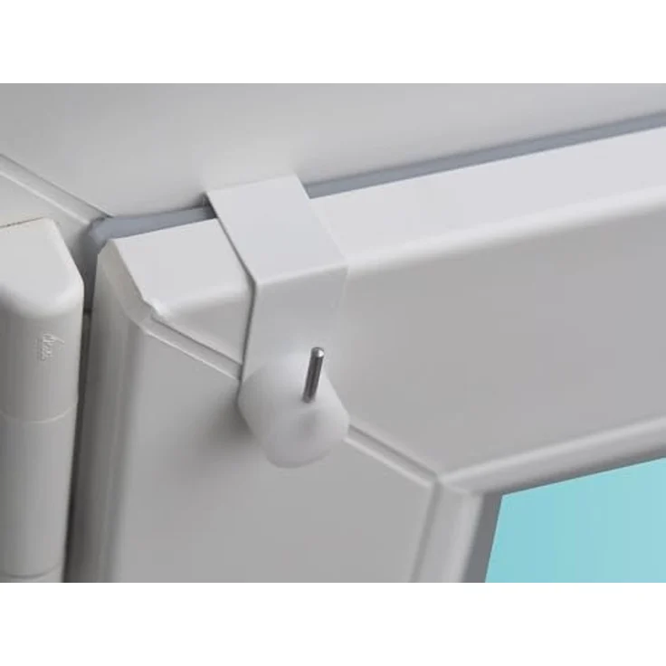 dekondo Vitragenstange Gardinenstange "Easy", weiß, rund, ausziehbar, klemmbare Fenstermontage, Befestigung ohne Bohren, ohne Kleben und ohne Werkzeug, inkl. Fensterhaken für einen Klemmbereich von 15-20 mm – Bild 3