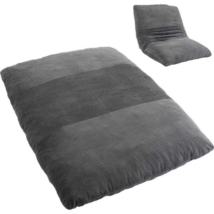 HOMCOM Bodensessel, Cordstoff, Schaumstoff, Dunkelgrau, 145 x 98 x 95 cm – Bild 1