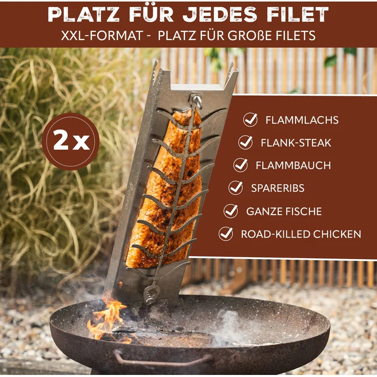 eluno Flammlachshalter für 3 Stufen aus Edelstahl, ca. 16 x 60 x 4 cm (B/H/T) – Bild 2