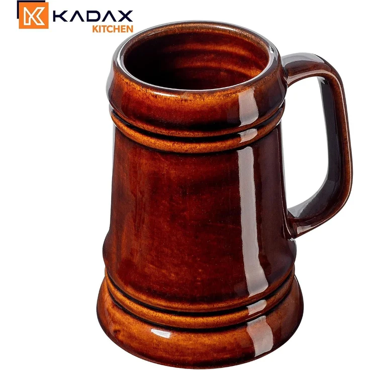 KADAX Bierkrug 500ml Steingutkrüge 2 Stk – Bild 8