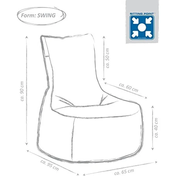 MAGMA Sitzsack Magma Swing OUTSIDE 95 x 65 x 90 dunkelgrau – Bild 7