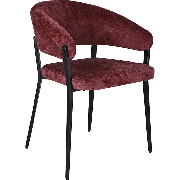 Vente-unique - AVRELA Stuhl Stoff Rot - B 55 cm x H 77 cm x L 56 cm – Bild 4