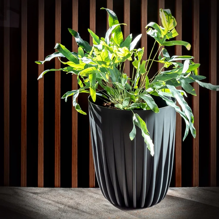 KADAX Öko-Blumentopfabdeckung + Anthrazit-Einsatz 30x36 cm – Bild 5