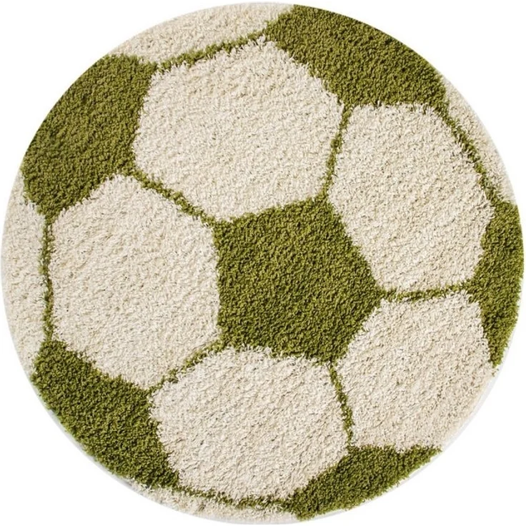 Carpettex Kinderteppich Fußball-Design, Rund, Höhe: 30 mm, Kinder Teppich Fußball-Form Kinderzimmer versch. farben und größen – Bild 4