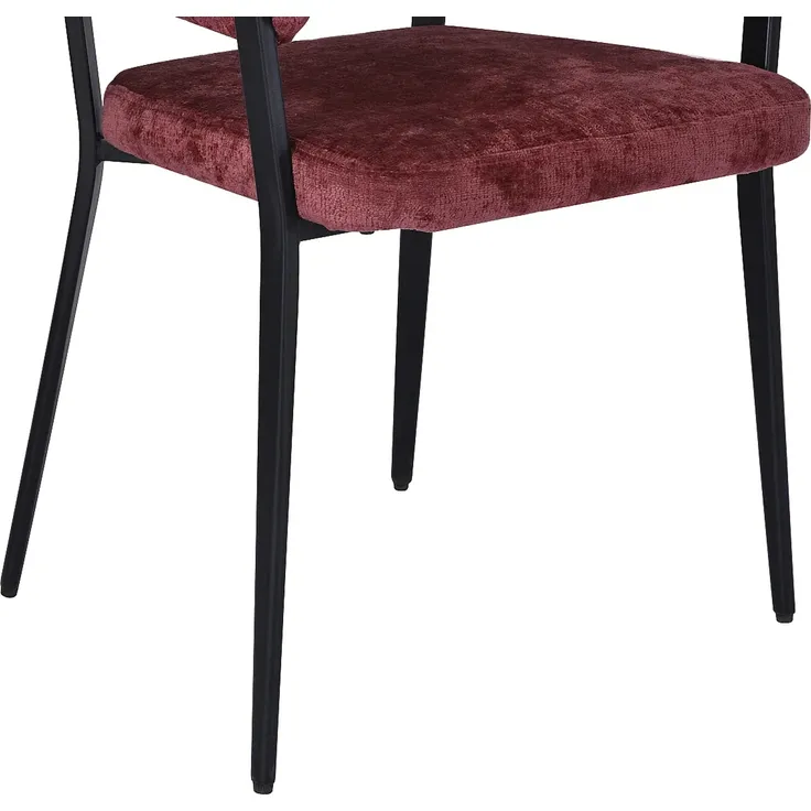 Vente-unique - AVRELA Stuhl Stoff Rot - B 55 cm x H 77 cm x L 56 cm – Bild 6