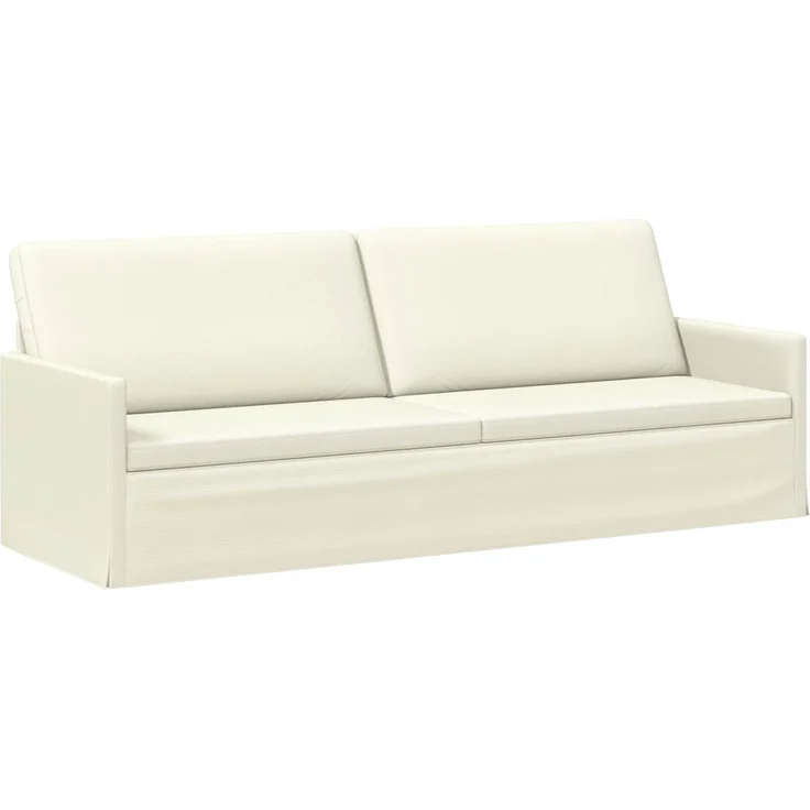 vidaXL 3-Sitzer Sofa Creme 220 x 81 x 82 cm Cordstoff 42041168 – Bild 1