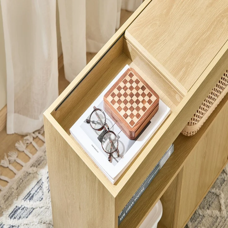 SoBuy FBT152-N Couchtisch, Spanplatte, Melamin, Helle Eiche, 70 x 55 x 25 cm – Bild 6