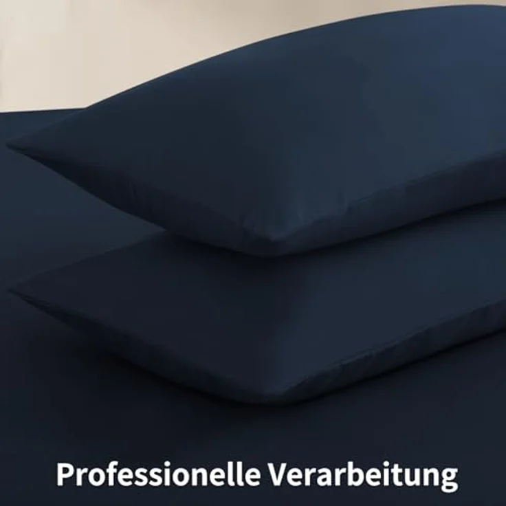 RUIKASI Kissenbezug 40 x 80 cm, Dunkelblau, 2er Set aus Mikrofaser mit Reißverschluss, Oeko-Tex-zertifiziert, atmungsaktiv und strapazierfähig – Bild 3