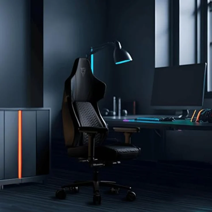 ThunderX3 CORE Racer Gaming-Stuhl, Ergonomisch, SYNC6 Sechsfache Verstellbarkeit, CORED.RDY 360 Technologie, Abnehmbares Kopfstützenkissen, Vielseitige 3-in-1 Fußstütze, Schwarz – Bild 5
