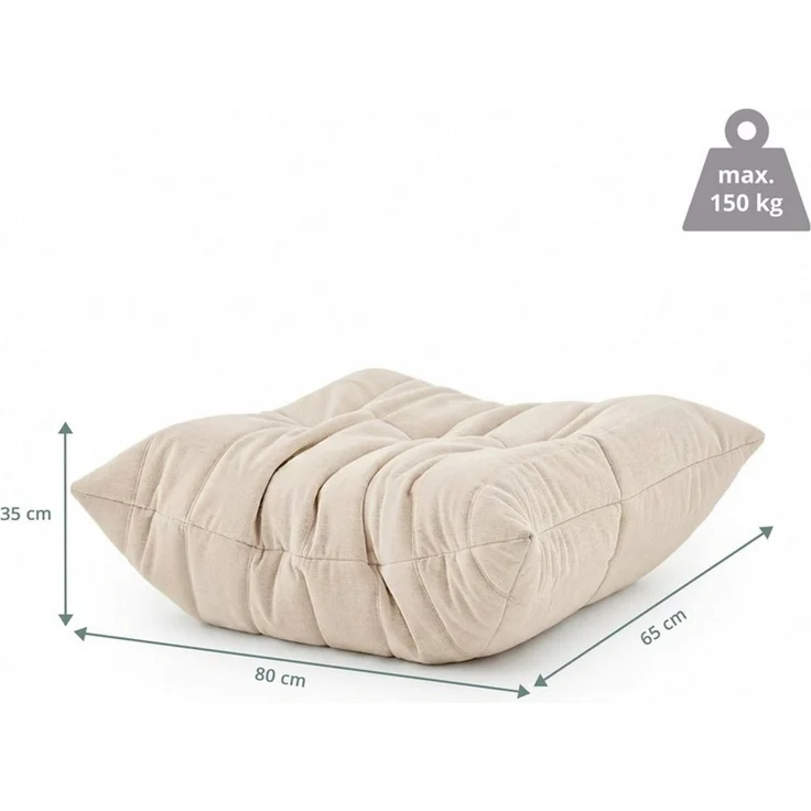 hjh LIVING Sitzsack Sitzolo Podi Relaxsessel H/B/T:, Sitzsack Pouf Bodensofa aus Cord mit Schaumstoff Füllung Fußhocker – Bild 4