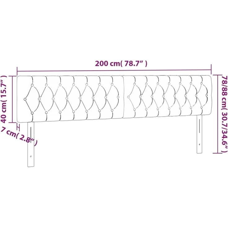 vidaXL Kopfteile 2 Stk. Dunkelgrün 100 x 7 x 78/88 cm Samt 346393 – Bild 8