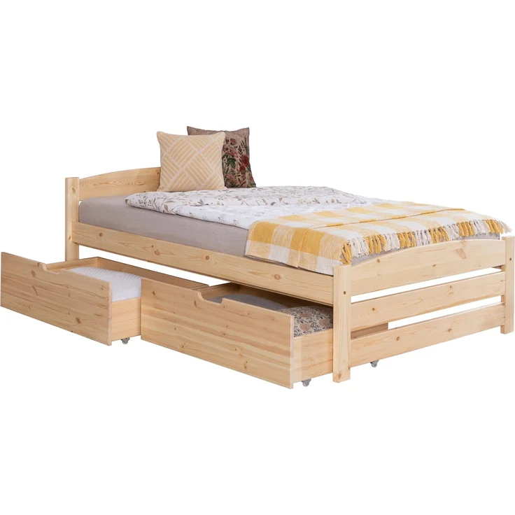 Stauraumbett Seniorenbett "Loni" 120x200 Kiefer massiv