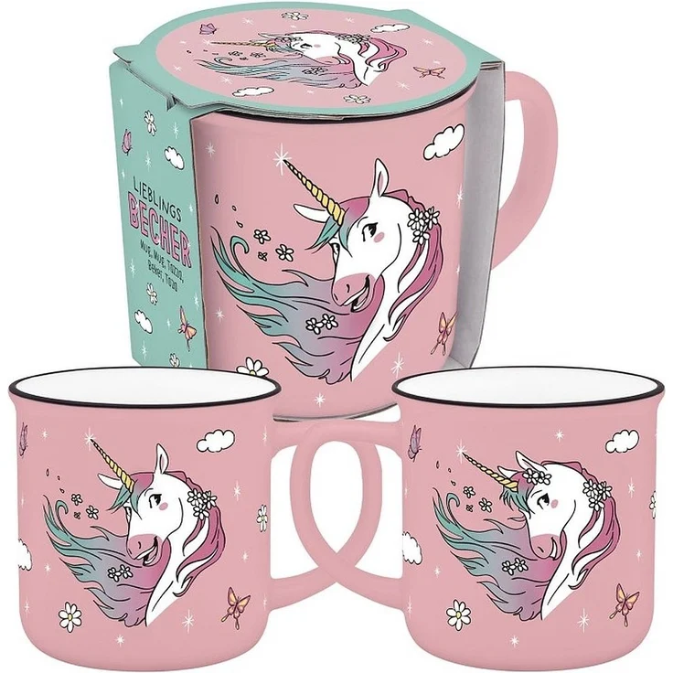Kinder Tasse Becher 35cl Porzellan Geschenk Sheepworld EINHORN 74819