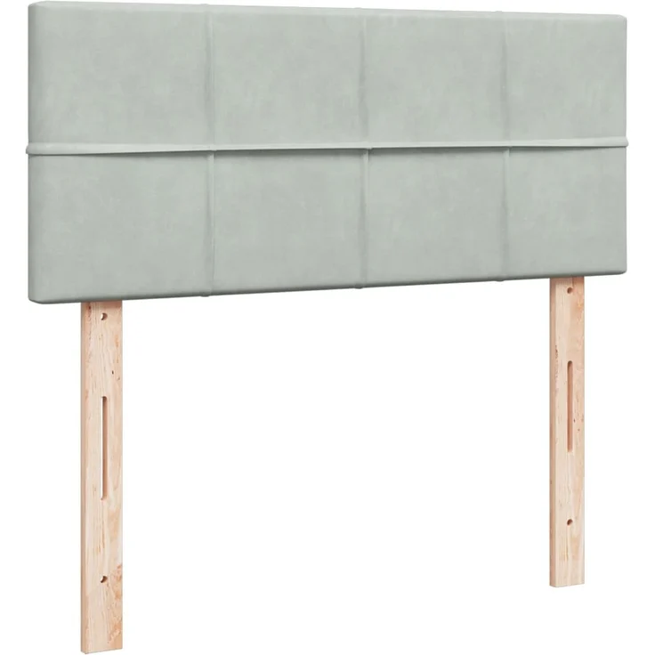 vidaXL Boxspringbett mit Matratze Hellgrau 120x200 cm Samt 3287710 – Bild 5