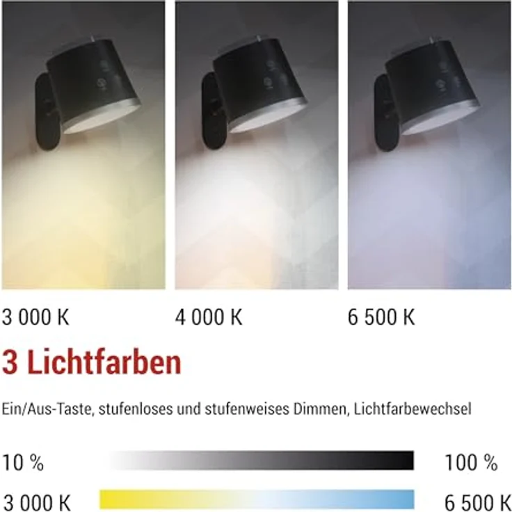 EMOS LED Akku-Tischlampe 4in1 ABBIE, 6W, 300lm, dimmbar, einstellbare Lichtfarbe, 1500mAh Li-Ion Akku, 33h Leuchtdauer, schwarz, Z7636B – Bild 4