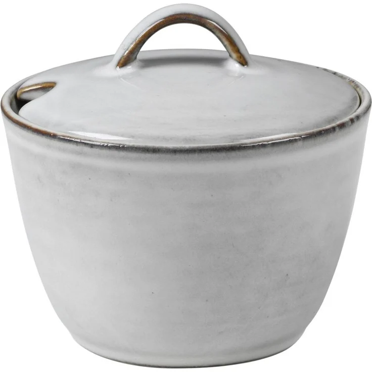 Broste Copenhagen Zuckerdose NORDIC SAND Zuckerdose 10,5 cm, Steingut mit reaktiver Glasur – Bild 1