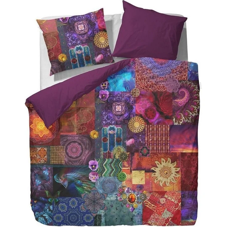 Essenza Bettwäsche Delhi purple, Satin, 2 teilig, Mandala, heilige Madonna, orientalische Muster – Bild 1